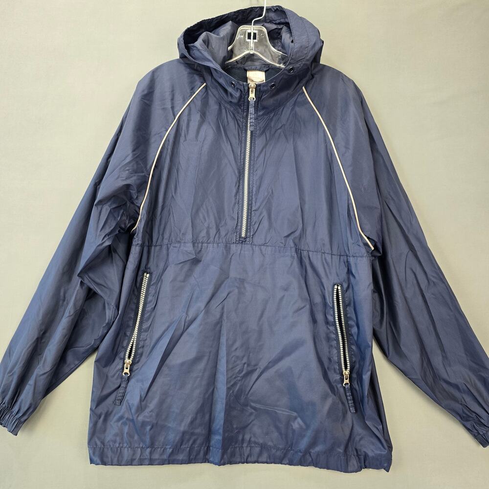 Foot Locker Blue Nylon Jacket Lightweight Packable Water Resistant Hood Men's S